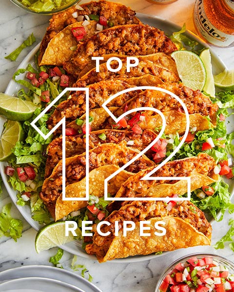 Top 12 Recipes overlay.
